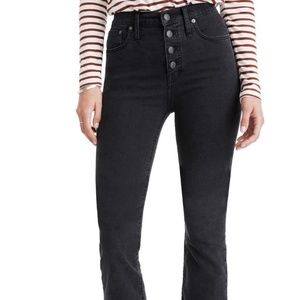 Madewell Cali Button-Front Demi-Boot Jeans